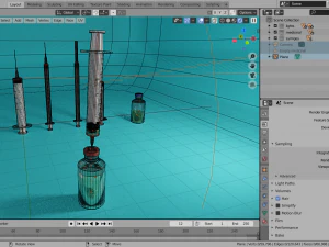 syringe kit with medicine tubes low-poly 3D Model