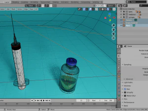syringe kit with medicine tubes low-poly 3D Model