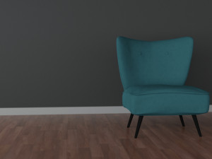 sofa - of a single seater sofa red yellow and cyan low-poly 3D-Modell