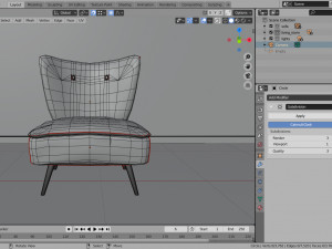 sofa - of a single seater sofa red yellow and cyan low-poly 3D-Modell