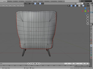 sofa - of a single seater sofa red yellow and cyan low-poly 3D-Modell