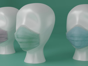 surgical mask 3d realistic model low-poly 3D Model