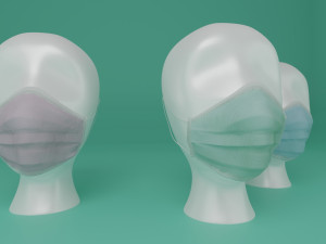 surgical mask 3d realistic model low-poly Modelo 3D