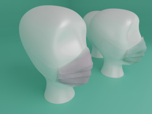 surgical mask 3d realistic model low-poly Modelo 3D