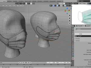surgical mask 3d realistic model low-poly Modelo 3D