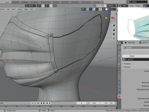 surgical mask 3d realistic model low-poly Modelo 3D