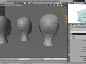 surgical mask 3d realistic model low-poly Modelo 3D