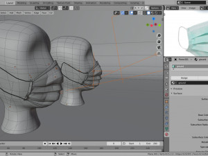 surgical mask 3d realistic model low-poly Modelo 3D