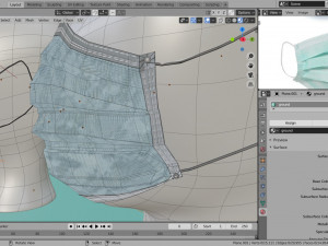 surgical mask 3d realistic model low-poly Modelo 3D