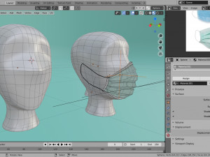 surgical mask 3d realistic model low-poly Modelo 3D