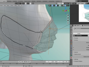 surgical mask 3d realistic model low-poly Modelo 3D