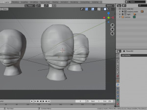 surgical mask 3d realistic model low-poly Modelo 3D