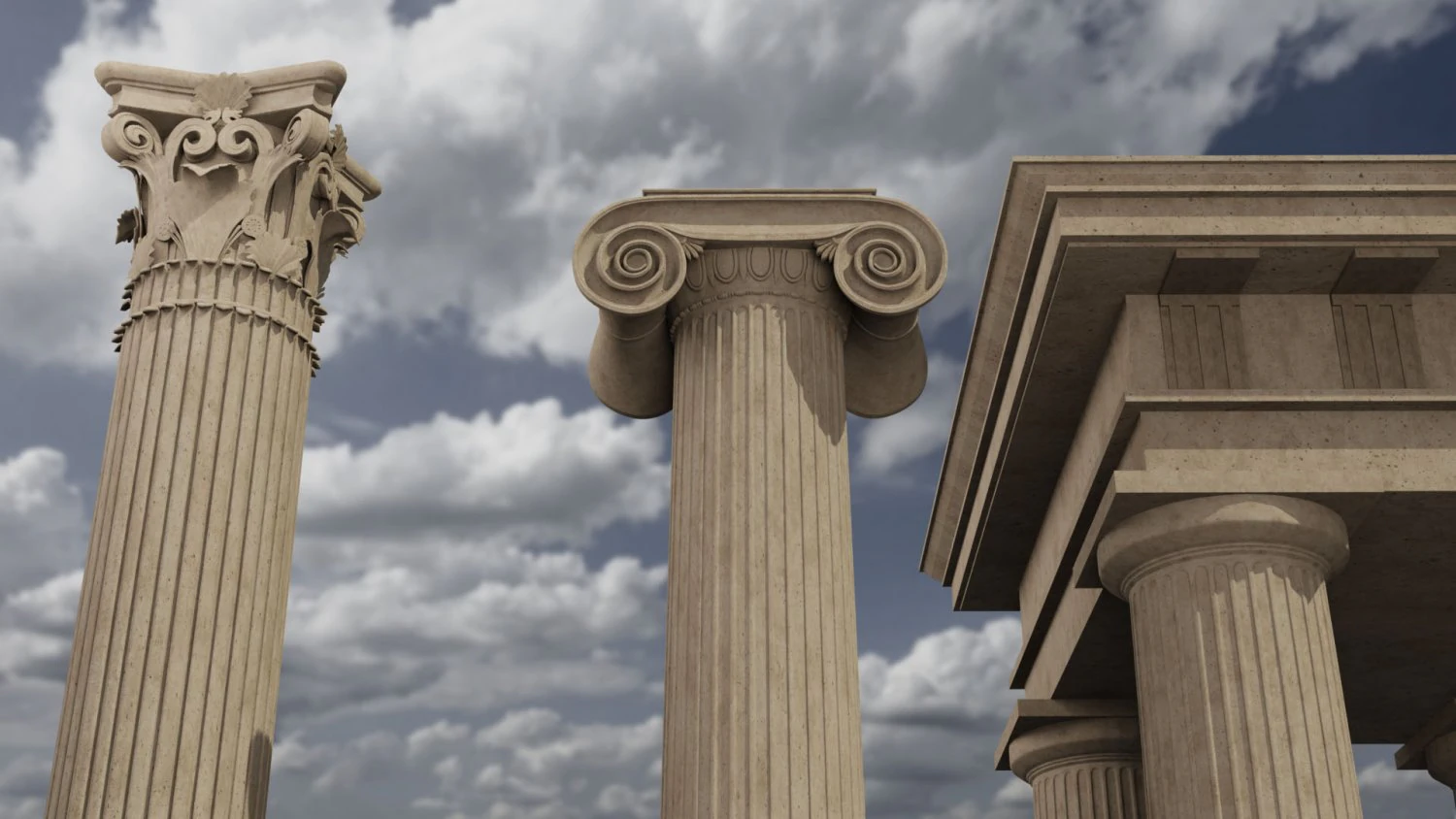classical architectural column pack - doric ionic corinthian low-poly 3D Model .c4d .max .obj .3ds .fbx .stl .blend 