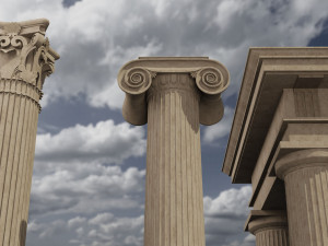 classical architectural column pack - doric ionic corinthian low-poly 3D Model