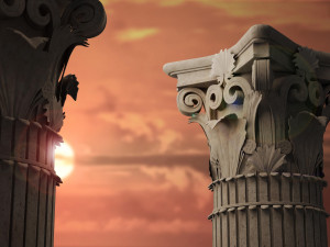 classical architectural column pack - doric ionic corinthian low-poly 3D Модель