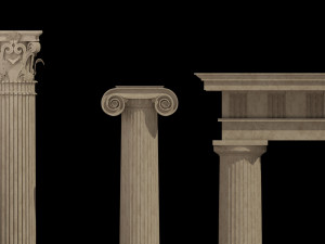 classical architectural column pack - doric ionic corinthian low-poly 3D Модель