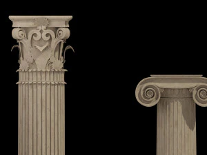 classical architectural column pack - doric ionic corinthian low-poly 3D Model