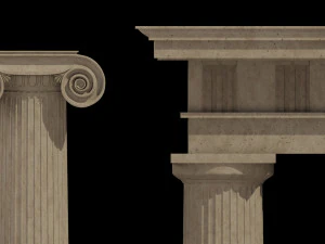 classical architectural column pack - doric ionic corinthian low-poly 3D Model