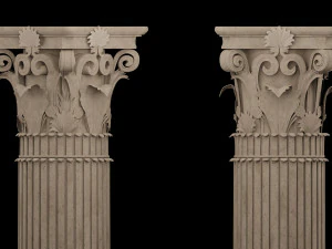 classical architectural column pack - doric ionic corinthian low-poly 3D Model