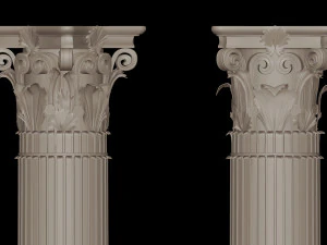 classical architectural column pack - doric ionic corinthian low-poly 3D Model