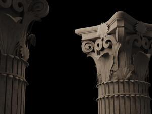 classical architectural column pack - doric ionic corinthian low-poly 3D Модель