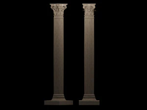 classical architectural column pack - doric ionic corinthian low-poly 3D Model