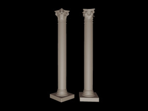 classical architectural column pack - doric ionic corinthian low-poly 3D Модель