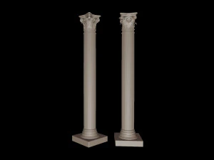 classical architectural column pack - doric ionic corinthian low-poly 3D Model