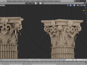classical architectural column pack - doric ionic corinthian low-poly 3D Модель