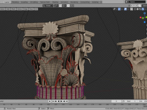 classical architectural column pack - doric ionic corinthian low-poly 3D Модель