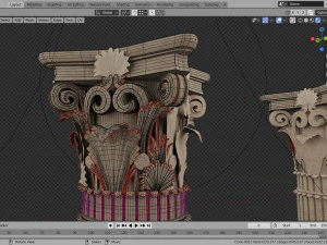 classical architectural column pack - doric ionic corinthian low-poly 3D Model
