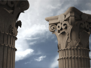 corinthian column - classical architecture low-poly 3D Model