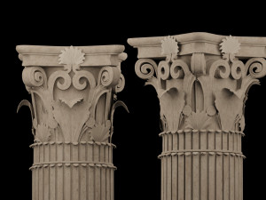 corinthian column - classical architecture low-poly 3D Model
