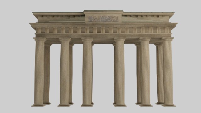 temple doric brandeburg door model Model 3D .c4d .max .obj .3ds .fbx .stl .blend