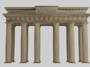 temple doric brandeburg door model 3D Model