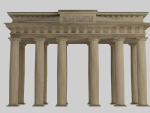 temple doric brandeburg door model 3D Model