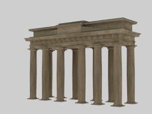 temple doric brandeburg door model 3D Modell