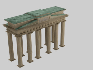 temple doric brandeburg door model 3D Modell