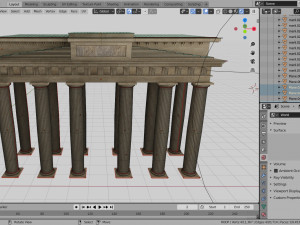 temple doric brandeburg door model 3D Modell
