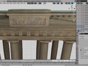 temple doric brandeburg door model 3D Modell