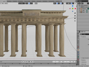 temple doric brandeburg door model 3D Modell