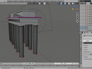 temple doric brandeburg door model 3D Modell