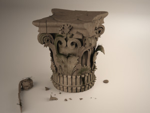 corinthian capital ruin 3D Model