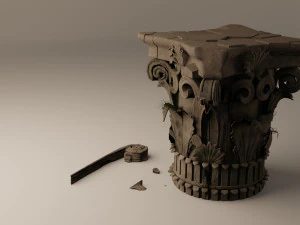 corinthian capital ruin 3D Model