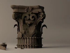corinthian capital ruin 3D Model