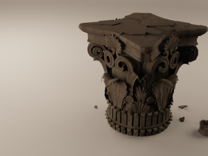 corinthian capital ruin 3D Modell