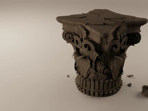 corinthian capital ruin 3D Model