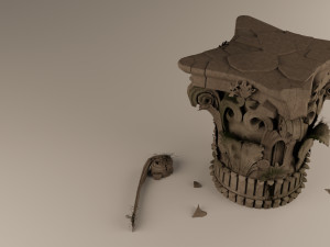 corinthian capital ruin 3D Modell