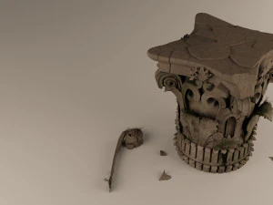 corinthian capital ruin 3D Model