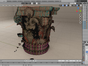 corinthian capital ruin 3D Modell